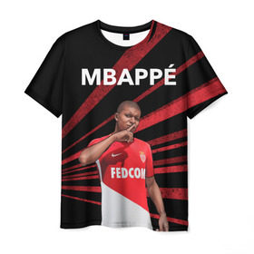 Мужская футболка 3D с принтом Kylian Mbappe , 100% полиэфир | прямой крой, круглый вырез горловины, длина до линии бедер | kylian mbappe | monaco | килиан мбаппе | монако | футболист