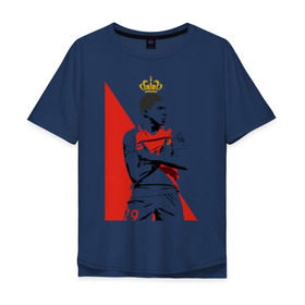 Мужская футболка хлопок Oversize с принтом Kylian Mbappe , 100% хлопок | свободный крой, круглый ворот, “спинка” длиннее передней части | kylian mbappe | monaco | килиан мбаппе | монако | футболист