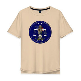 Мужская футболка хлопок Oversize с принтом LAPD , 100% хлопок | свободный крой, круглый ворот, “спинка” длиннее передней части | los angeles police department | весы | герб | департамент | защищать и служить | лос анджелес | сша | фемида