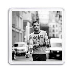 Магнит 55*55 с принтом Rami Malek , Пластик | Размер: 65*65 мм; Размер печати: 55*55 мм | mr robot | rami malek | мистер робот | рами малек