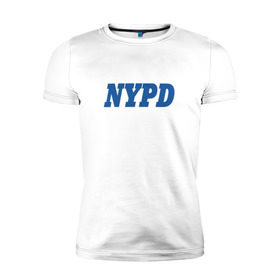 Мужская футболка премиум с принтом NYPD , 92% хлопок, 8% лайкра | приталенный силуэт, круглый вырез ворота, длина до линии бедра, короткий рукав | new york police department | департамент | нью йорк