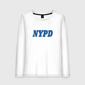 Женский лонгслив хлопок с принтом NYPD , 100% хлопок |  | new york police department | департамент | нью йорк