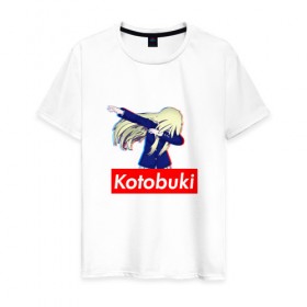 Мужская футболка хлопок с принтом K-On! , 100% хлопок | прямой крой, круглый вырез горловины, длина до линии бедер, слегка спущенное плечо. | kotobuki | юи хирасава