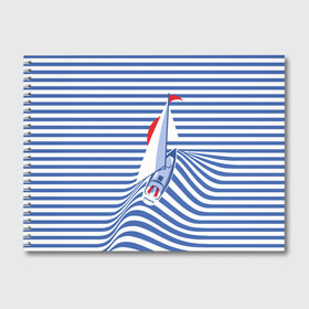 Альбом для рисования с принтом Яхта , 100% бумага
 | матовая бумага, плотность 200 мг. | flag | joke | prank | sail | sea | stripes | water | waves | yacht vest | вода | волны | море | парус | полосы | прикол | тельняшка | флаг | шутка | яхта