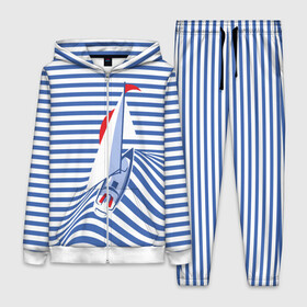Женский костюм 3D с принтом Яхта ,  |  | flag | joke | prank | sail | sea | stripes | water | waves | yacht vest | вода | волны | море | парус | полосы | прикол | тельняшка | флаг | шутка | яхта