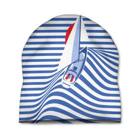 Шапка 3D с принтом Яхта , 100% полиэстер | универсальный размер, печать по всей поверхности изделия | flag | joke | prank | sail | sea | stripes | water | waves | yacht vest | вода | волны | море | парус | полосы | прикол | тельняшка | флаг | шутка | яхта
