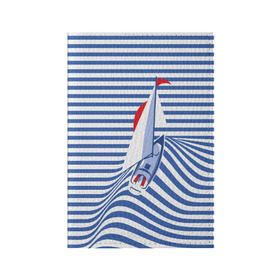 Обложка для паспорта матовая кожа с принтом Яхта , натуральная матовая кожа | размер 19,3 х 13,7 см; прозрачные пластиковые крепления | flag | joke | prank | sail | sea | stripes | water | waves | yacht vest | вода | волны | море | парус | полосы | прикол | тельняшка | флаг | шутка | яхта