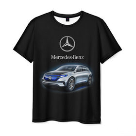 Мужская футболка 3D с принтом Mercedes-Benz , 100% полиэфир | прямой крой, круглый вырез горловины, длина до линии бедер | kомпания производитель легковых автомобилей премиального класса | немецкое качество