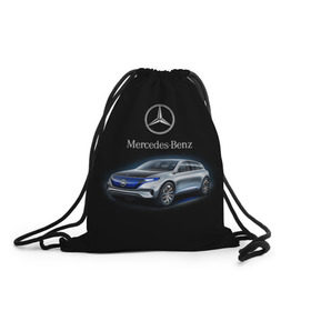 Рюкзак-мешок 3D с принтом Mercedes-Benz , 100% полиэстер | плотность ткани — 200 г/м2, размер — 35 х 45 см; лямки — толстые шнурки, застежка на шнуровке, без карманов и подкладки | kомпания производитель легковых автомобилей премиального класса | немецкое качество