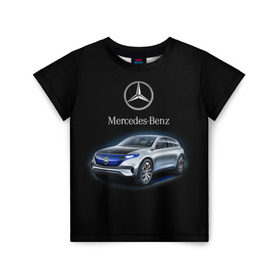 Детская футболка 3D с принтом Mercedes-Benz , 100% гипоаллергенный полиэфир | прямой крой, круглый вырез горловины, длина до линии бедер, чуть спущенное плечо, ткань немного тянется | kомпания производитель легковых автомобилей премиального класса | немецкое качество