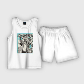 Детская пижама с шортами хлопок с принтом Пабло Эскобар ,  |  | narco | доллары | оружие
