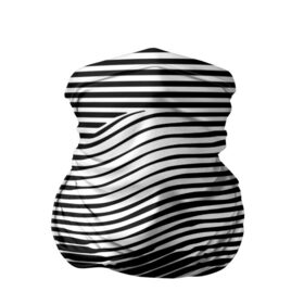 Бандана-труба 3D с принтом Череп , 100% полиэстер, ткань с особыми свойствами — Activecool | плотность 150‒180 г/м2; хорошо тянется, но сохраняет форму | art | optical | skull | stripes | vest | искусство | оптическое | полосы | тельняшка | череп