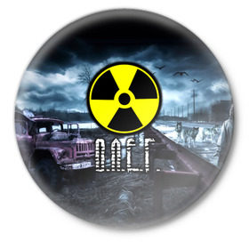 Значок с принтом S.T.A.L.K.E.R. - О.Л.Е.Г. ,  металл | круглая форма, металлическая застежка в виде булавки | stalker | игра | имя | олег | припять | радиация | сталкер | чернобыль