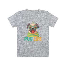 Детская футболка хлопок с принтом Mops king , 100% хлопок | круглый вырез горловины, полуприлегающий силуэт, длина до линии бедер | dog | king | mops | pug | король | корона | мопс | пес | песик | собака | собачка