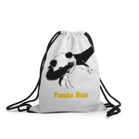 Рюкзак-мешок 3D с принтом Panda dub , 100% полиэстер | плотность ткани — 200 г/м2, размер — 35 х 45 см; лямки — толстые шнурки, застежка на шнуровке, без карманов и подкладки | Тематика изображения на принте: dab | dance | dub | movement | panda | движение | панда | танец