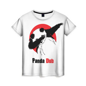 Женская футболка 3D с принтом Panda dub , 100% полиэфир ( синтетическое хлопкоподобное полотно) | прямой крой, круглый вырез горловины, длина до линии бедер | Тематика изображения на принте: dab | dance | dub | movement | panda | движение | панда | танец
