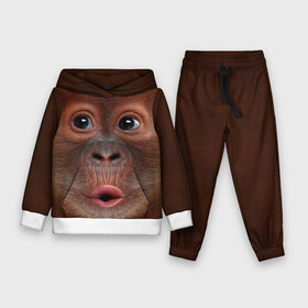 Детский костюм 3D (с толстовкой) с принтом Орангутанг BigFace ,  |  | bigface | глаза | голова | животные | лицо | обезьяна | орангутанг | рот