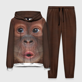 Мужской костюм 3D (с толстовкой) с принтом Орангутанг BigFace ,  |  | Тематика изображения на принте: bigface | глаза | голова | животные | лицо | обезьяна | орангутанг | рот