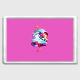 Магнит 45*70 с принтом Colorful balls , Пластик | Размер: 78*52 мм; Размер печати: 70*45 | Тематика изображения на принте: balls | colorful | helmet | pink | колорит | космонавт | космос | розовый | скафандр | цвет | шарики | шары | шлем