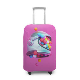 Чехол для чемодана 3D с принтом Colorful balls , 86% полиэфир, 14% спандекс | двустороннее нанесение принта, прорези для ручек и колес | balls | colorful | helmet | pink | колорит | космонавт | космос | розовый | скафандр | цвет | шарики | шары | шлем