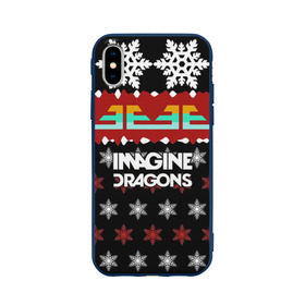 Чехол для Apple iPhone X силиконовый матовый с принтом Праздничный Imagine Dragons , Силикон | Печать на задней стороне чехла, без боковой панели | альтернативный | американская | группа | драгонс | имеджин | инди | индирок | новогодний | поп | рождество | рок | свитер | электроник