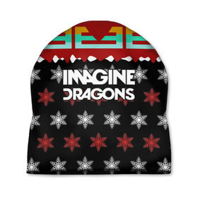 Шапка 3D с принтом Праздничный Imagine Dragons , 100% полиэстер | универсальный размер, печать по всей поверхности изделия | альтернативный | американская | группа | драгонс | имеджин | инди | индирок | новогодний | поп | рождество | рок | свитер | электроник