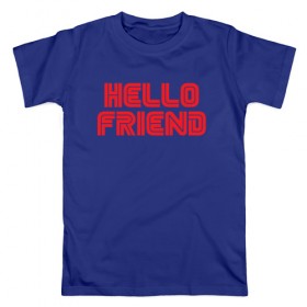 Мужская футболка хлопок с принтом Hello Friend , 100% хлопок | прямой крой, круглый вырез горловины, длина до линии бедер, слегка спущенное плечо. | mr robot | rami malek | мистер робот | рами малек