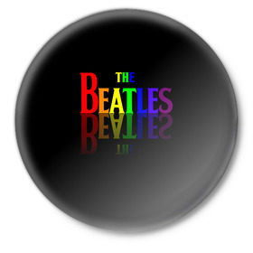 Значок с принтом The beatles ,  металл | круглая форма, металлическая застежка в виде булавки | british | rock | the beatles