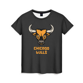 Женская футболка 3D с принтом Chicago bulls , 100% полиэфир ( синтетическое хлопкоподобное полотно) | прямой крой, круглый вырез горловины, длина до линии бедер | chicago bulls | баскетбол