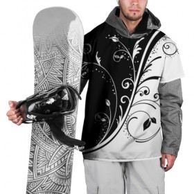 Накидка на куртку 3D с принтом Черно-белый узор , 100% полиэстер |  | Тематика изображения на принте: узор | черно белый | черно белый узор
