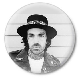 Значок с принтом Yelawolf II ,  металл | круглая форма, металлическая застежка в виде булавки | alabama | country music | eminem | hip hop | michael wayne atha | rap | shady records | slumerica | slumerican | south rap | tennessy | till it is gone | travis barker | trial by fire | yelawolf | алабама | майкл уэйн эта | трэвис баркер | эминем