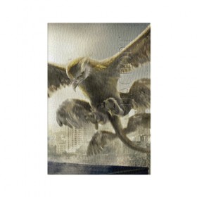 Обложка для паспорта матовая кожа с принтом Птица-гром , натуральная матовая кожа | размер 19,3 х 13,7 см; прозрачные пластиковые крепления | Тематика изображения на принте: 