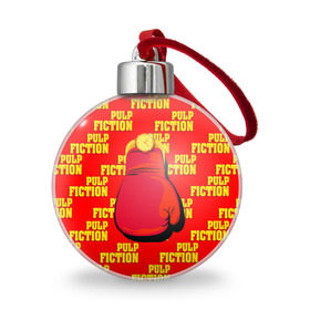 Ёлочный шар с принтом Криминальное чтиво , Пластик | Диаметр: 77 мм | pulp fiction | бокс | золотые часы | перчатка