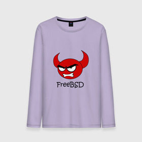 Мужской лонгслив хлопок с принтом FreeBSD демон , 100% хлопок |  | bsd | demon | freebsd | os | unix | демон | злой | ос | чёртик