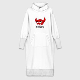 Платье удлиненное хлопок с принтом FreeBSD демон ,  |  | bsd | demon | freebsd | os | unix | демон | злой | ос | чёртик