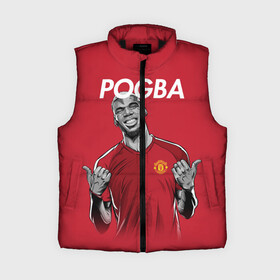 Женский жилет утепленный 3D с принтом Pogba Manchester United ,  |  | mu | paul | pogba | манчестер юнайтед | мю | погба | форма