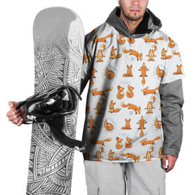 Накидка на куртку 3D с принтом Лисички , 100% полиэстер |  | Тематика изображения на принте: зима | лиса | новый год | подарок | рождество