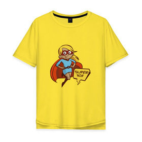 Мужская футболка хлопок Oversize с принтом Супер мама , 100% хлопок | свободный крой, круглый ворот, “спинка” длиннее передней части | 8 марта | девушка | жена | женщина | мама
