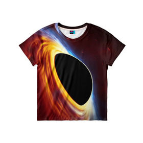 Детская футболка 3D с принтом Black planet , 100% гипоаллергенный полиэфир | прямой крой, круглый вырез горловины, длина до линии бедер, чуть спущенное плечо, ткань немного тянется | black hole | planet | space | астрономия | вселенная | звёзды | космос | млечный путь | планета | чёрная дыра