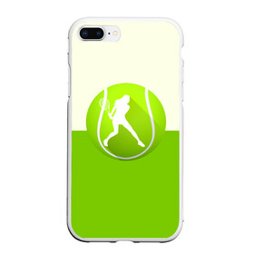 Чехол для iPhone 7Plus/8 Plus матовый с принтом Теннис , Силикон | Область печати: задняя сторона чехла, без боковых панелей | sport | логотип | мяч | спорт | теннис
