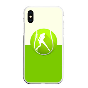 Чехол для iPhone XS Max матовый с принтом Теннис , Силикон | Область печати: задняя сторона чехла, без боковых панелей | sport | логотип | мяч | спорт | теннис