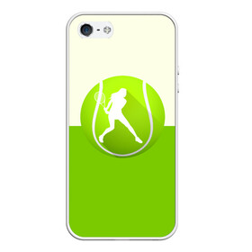 Чехол для iPhone 5/5S матовый с принтом Теннис , Силикон | Область печати: задняя сторона чехла, без боковых панелей | sport | логотип | мяч | спорт | теннис