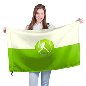 Флаг 3D с принтом Теннис , 100% полиэстер | плотность ткани — 95 г/м2, размер — 67 х 109 см. Принт наносится с одной стороны | sport | логотип | мяч | спорт | теннис