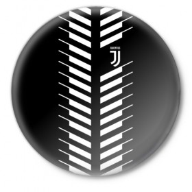 Значок с принтом Juventus 2018 Creative #2 ,  металл | круглая форма, металлическая застежка в виде булавки | juventus | футбол | футбольный клуб | ювентус