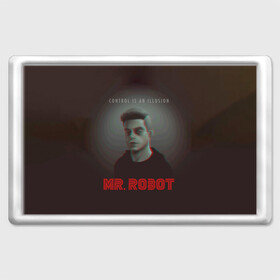 Магнит 45*70 с принтом Mr Robot , Пластик | Размер: 78*52 мм; Размер печати: 70*45 | mister robot | mr robot | rami malek | мистер робот | рами малек