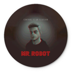 Коврик круглый с принтом Mr Robot , резина и полиэстер | круглая форма, изображение наносится на всю лицевую часть | mister robot | mr robot | rami malek | мистер робот | рами малек