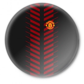 Значок с принтом Manchester United Creative #2 ,  металл | круглая форма, металлическая застежка в виде булавки | fc | manchester united | манчестер юнайтед | спорт | футбол