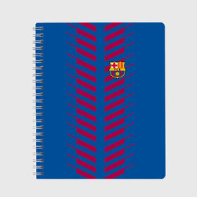 Тетрадь с принтом FC Barcelona 2018 Creative , 100% бумага | 48 листов, плотность листов — 60 г/м2, плотность картонной обложки — 250 г/м2. Листы скреплены сбоку удобной пружинной спиралью. Уголки страниц и обложки скругленные. Цвет линий — светло-серый
 | Тематика изображения на принте: fc | fc barcelona | fcb | барселона | мяч | спорт | футбол | футбольный клуб