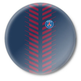 Значок с принтом PSG 2018 Creative ,  металл | круглая форма, металлическая застежка в виде булавки | fc | fly emirates | paris | psg | лого | париж | псж | спорт | спортивные | фк | футбольный клуб