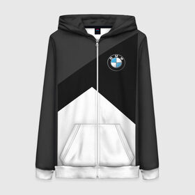 Женская толстовка 3D на молнии с принтом BMW 2018 SportWear #3 , 100% полиэстер | длина до линии бедра, манжеты и пояс оформлены мягкой тканевой резинкой, двухслойный капюшон со шнурком для регулировки, спереди молния, по бокам два кармана | bmw | автомобильные | бмв | машины